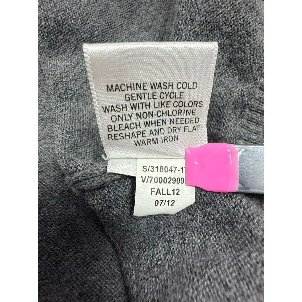 Banana Republic V Neck Sweater Gray 100% Cotton Classic Lightweight Large